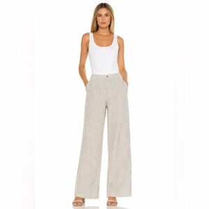 MADEINAM Striped Wide Leg Pants Size 2 High Rise Minimalist